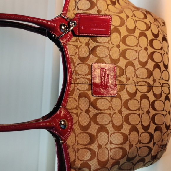 Coach Bleecker Signature Tote Tan & Purple - Picture 4 of 11